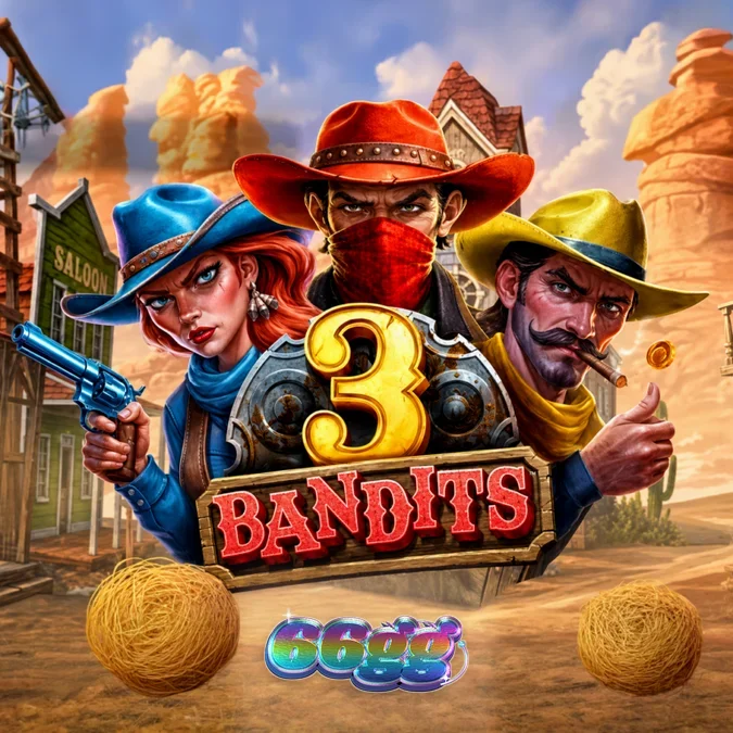Interface visual e símbolos do slot 3 Bandits